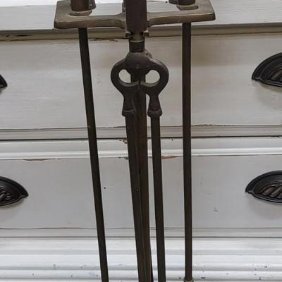 1950's Brass Duck Fireplace Tools