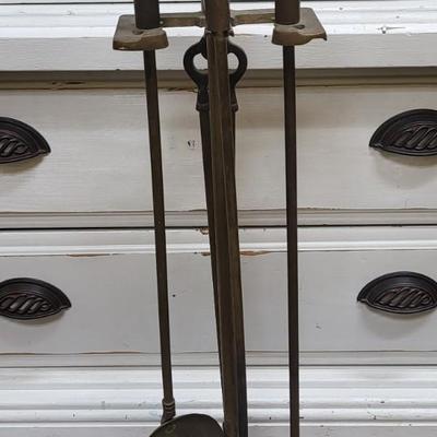 1950's Brass Duck Fireplace Tools