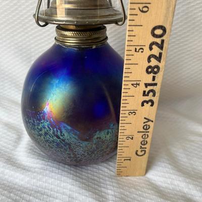 Lot 71 1984 Studio Art glass oil lamp