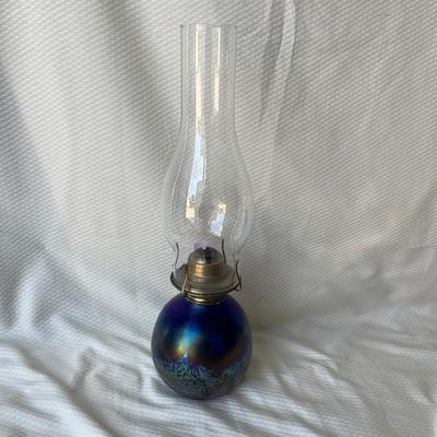 Lot 71 1984 Studio Art glass oil lamp