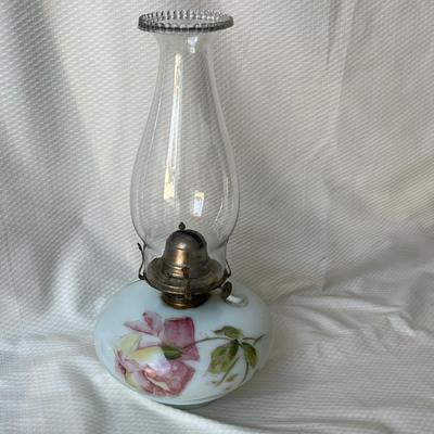 Lot 72 Antique Milk Glass Oil Lamp