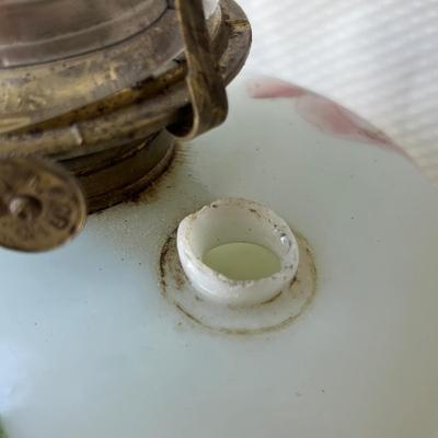 Lot 72 Antique Milk Glass Oil Lamp