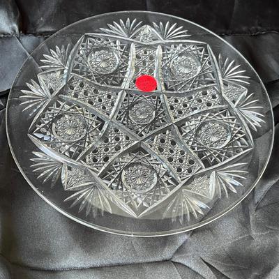 Lot 75 Maple City signed cut glass tray
