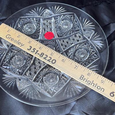 Lot 75 Maple City signed cut glass tray