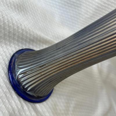 Lot 76 Fenton Blue Swung Carnival glass vase