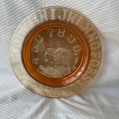 Lot 78 Antique Child's ABC carnival glass bowl