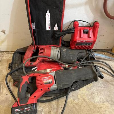Milwaukee corded and cordless sawzalls