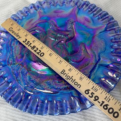 Lot 77 Imperial Rooster Plate Electric Blue Carnival