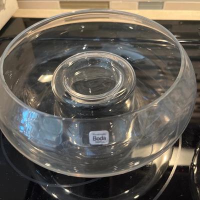 Glass bowl by Boda & others dishes