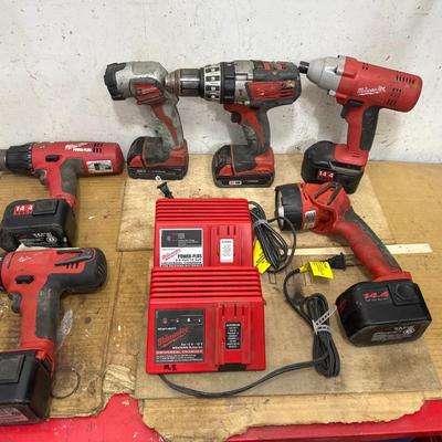 Milwaukee drills and lights