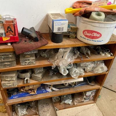Small shelving unit with hardware