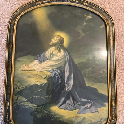 Traveling Communion Set, Vintage Jesus picture, bible, daily bread plate