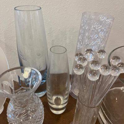 Vases, bowl & stir sticks