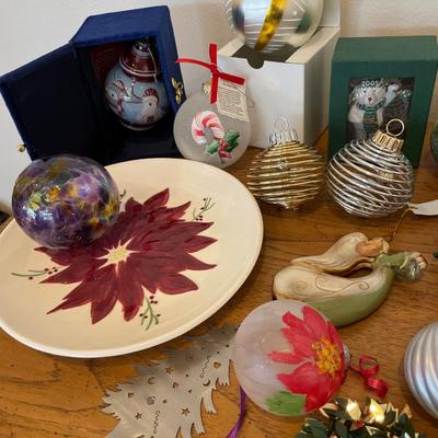 Wood cutout nativity and ornaments