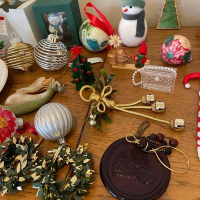 Wood cutout nativity and ornaments