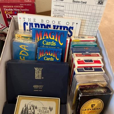 Puzzles, games, cards, cassettes