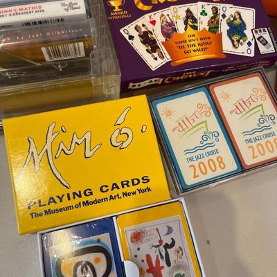 Puzzles, games, cards, cassettes