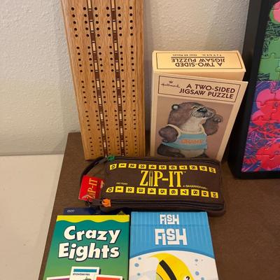 Puzzles, games, cards, cassettes
