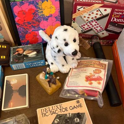 Puzzles, games, cards, cassettes