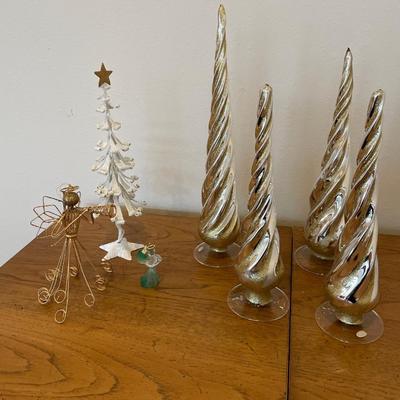 Silver/gold swirl trees and angels