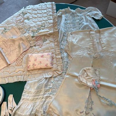 Vintage satin & silk baby gowns