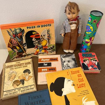 Vintage books & doll