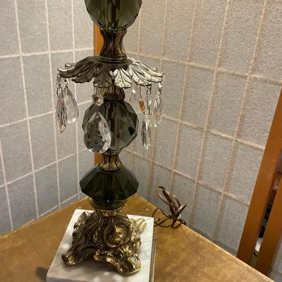 Lot 86 MCM Smoke glass and marble lamp