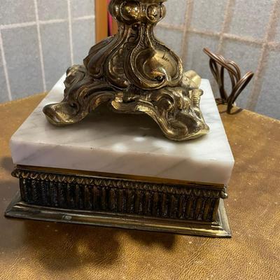 Lot 86 MCM Smoke glass and marble lamp