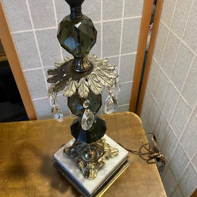 Lot 86 MCM Smoke glass and marble lamp
