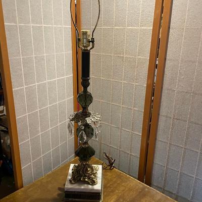 Lot 86 MCM Smoke glass and marble lamp