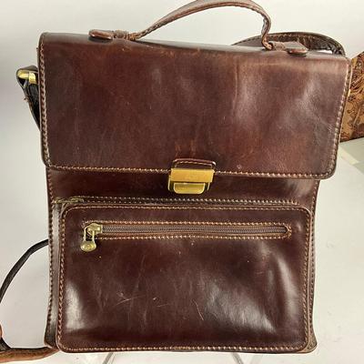732 Vintage The Bridge Leather Cross Body Bag With Leather Buisness Bag & Other Leather Bags