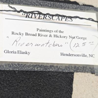 Rocky Broad River & Hickory Nut Gorge Painting By Gloria Elasky Approx 15 3/4" x 12 3/4"