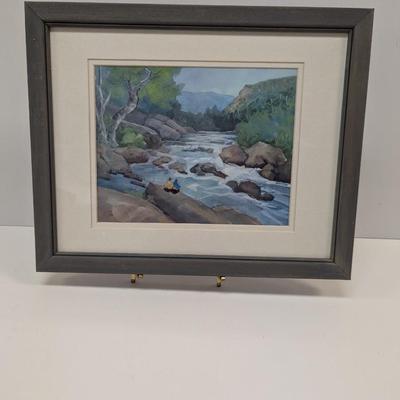 Rocky Broad River & Hickory Nut Gorge Painting By Gloria Elasky Approx 15 3/4" x 12 3/4"