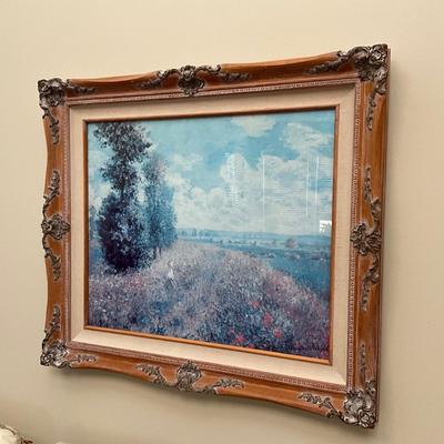 020 Large Framed Claude Monet Print behind Glass