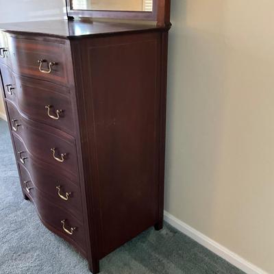022 Vintage Mahogany Dresser with Mirror