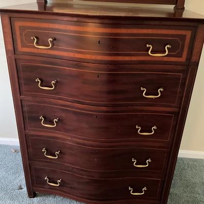 022 Vintage Mahogany Dresser with Mirror