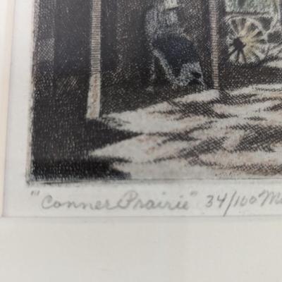 Mary Margaret Sweeney Framed Etching Signed & Numbered Approx 10 1/4" x 9 1/4"