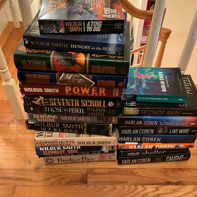 755 Lot of Wilbur Smith & Harlan Coben Paper & Hard Back Books