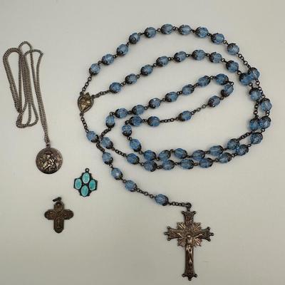 Sterling Religious Pendants & Rosary