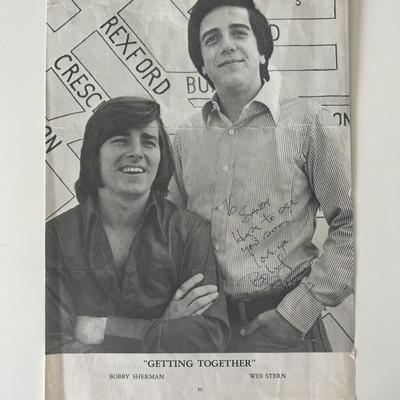 Getting Together Bobby Sherman signed photo