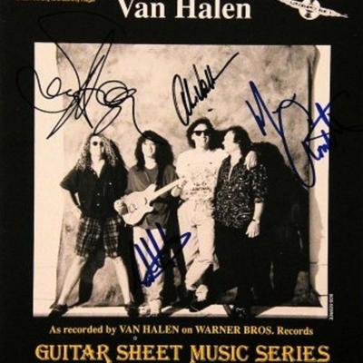 Van Halen signed sheet music 
