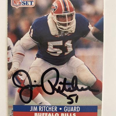 Buffalo Bills Jim Ritcher 1991 NFL #82 signed trading card