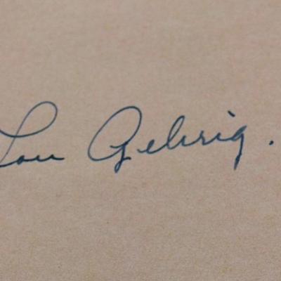 MLB Lou Gehrig signature slip 