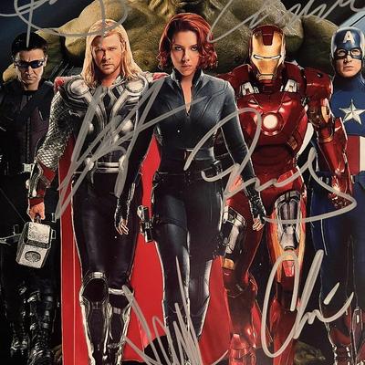 The Avengers cast signed photo 