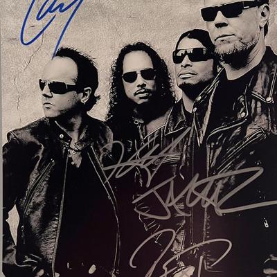 Metallica band signed photo 