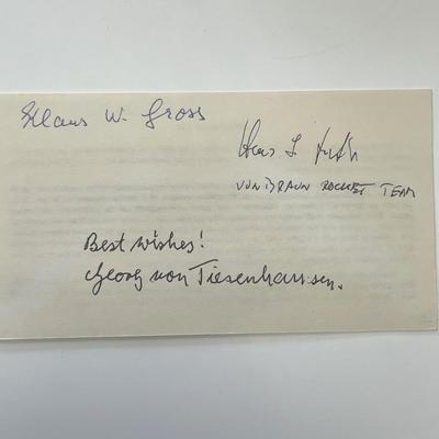 Von Braun Rocket Team original signatures 