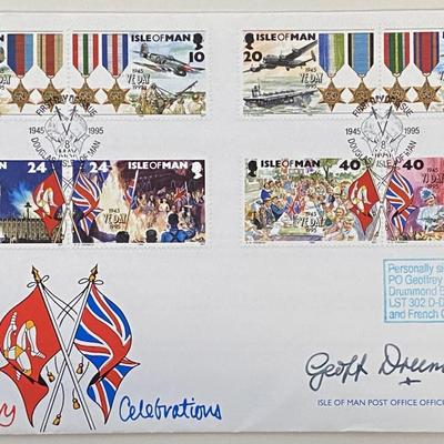 WWII Geoffrey W. Drummond signed Isle of Man first day cover