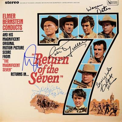 Return Of The Seven cast signed soundtrack