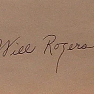 Will Rogers signature slip 