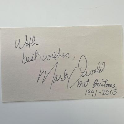 Met Opera Baritone Mark Oswald original signature